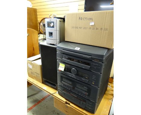 A JVC stereo & speakers together with a Goodmans stereo & speaker etc E/T