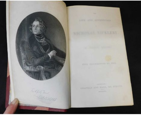 CHARLES DICKENS: THE LIFE AND ADVENTURES OF NICHOLAS NICKLEBY, ill H K Browne, 'Phiz', London, Chapman &amp; Hall, 1839, 1st 