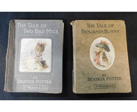 BEATRIX POTTER: 2 titles: THE TALE OF TWO BAD MICE, London and New York, Frederick Warne, 1904, 1st edition, 27 coloured plat