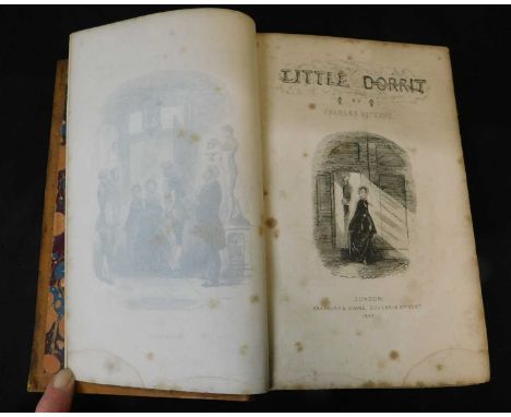 CHARLES DICKENS: LITTLE DORRIT, ill H K Browne, London, Bradbury &amp; Evans, 1857, 1st edition in book form, 1st issue, adde