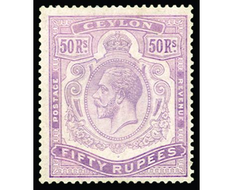 CEYLON - 1921-32 50r dull purple (SG 358) slight facial scuffing and just a little pale, large part o.g. with very light over