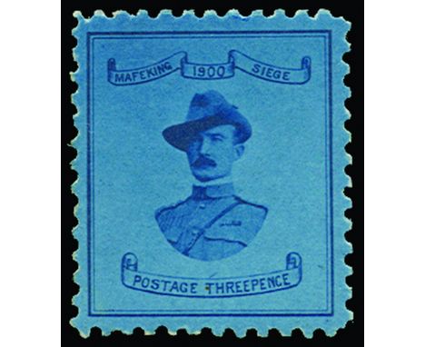 C.G.H. - MAFEKING - 1900 'Baden Powell' (18½mm) 3d deep blue/blue (SG 20) large part o.g., small expertising h/s, cat £1,700