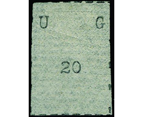 UGANDA - 1895 (May) Narrow letters, narrow stamps 20(c) black (SG 29), light creasing but borders visible on all four sides, 