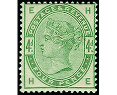 GREAT BRITAIN - 1884 4d dull green (SG 192) very light overall gum toning, full o.g. and good colour, cat £580