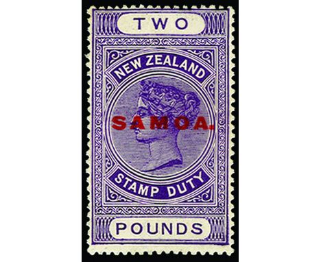 SAMOA - 1914-24 Postal Fiscal, comb perf 14½x14 £2 bright purple (formerly SG 133), part o.g.