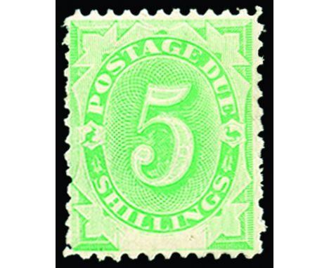 AUSTRALIA - Postage Dues: 1902 Perf 11½, 12 ½d to 5s emerald green set of eight (SG D1-8) a couple with hinge remains and a n