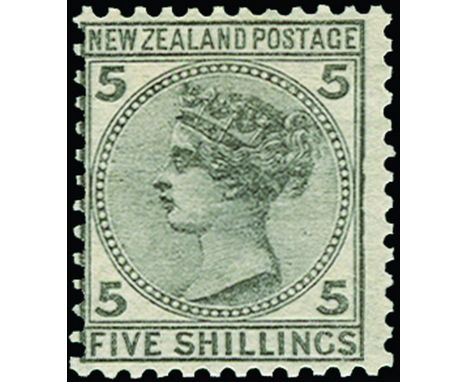 NEW ZEALAND - 1878 Comb perf  5s grey (SG 186), centred to left but good perfs and exceptionally fresh, large part o.g., cat 