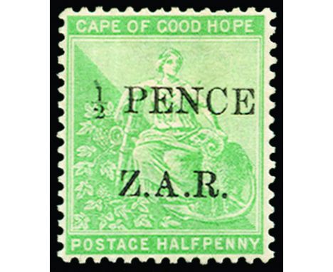C.G.H. - VRYBURG - 1899 '1 PENCE' on ½d green COGH (SG 1) large part o.g., vert light vertical gum bend, clear RPS Cert (1980