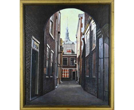 S. Rakhmetov. '94. Russian School. The Hague gate. Oil on linen. Dimensions: H 60 x W 50 cm. In good condition.
