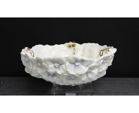 Hydrangea floral moulded pottery ceiling light shade