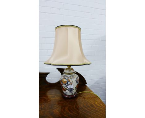 Satsuma style table lamp base, complete with shade 