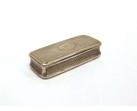 A GEORGIAN SILVER SNUFF BOX by Joseph Willmore, Birmingham date letter poorly struck, of rectangular form engine turned with 