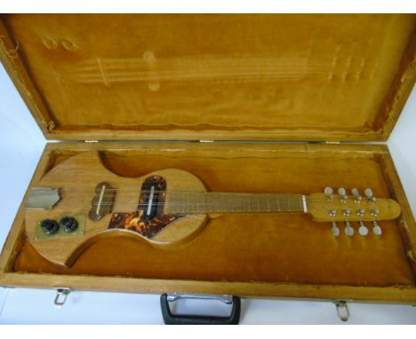 Cased electric 8 string instrument