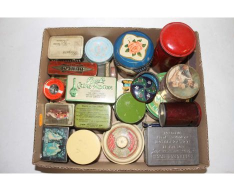 A collection of vintage advertising tins