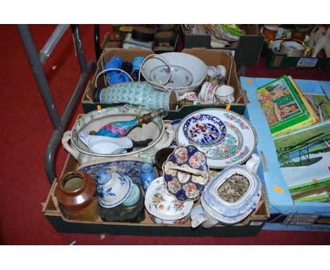 Two boxes of various ceramics to include a Royal Worcester Royal Garden pattern part tea service