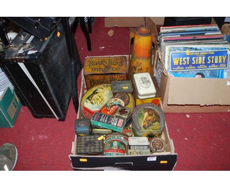 A collection of various vintage tins