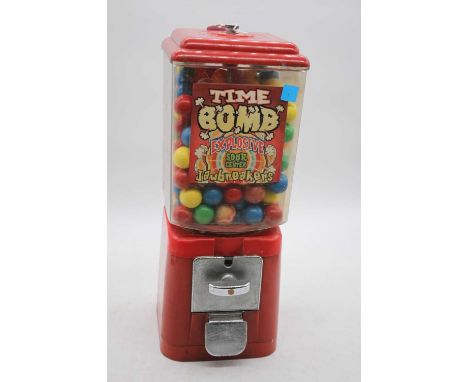 A vintage Gobstopper coin operated vending machine, height 43cm