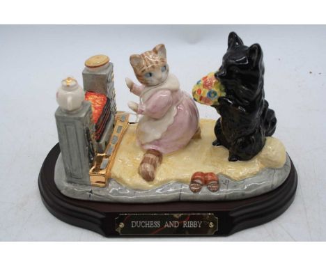 A Beswick Peter Rabbit &amp; Friends model 'Duchess &amp; Ruby', h.11cm, mounted upon a named plinth, boxed with certificateI