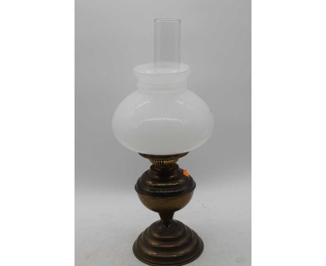 A Victorian brass oil lamp, height 45cm