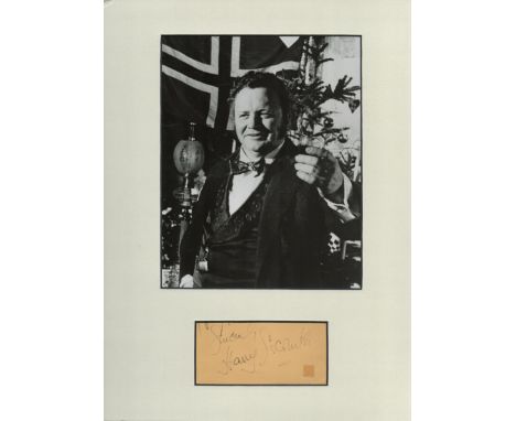 Harry Secombe 16x12 overall mounted signature piece includes signed album page and vintage black and white photo. Good condit