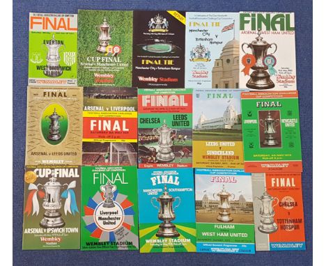 15 Football Cup Final programmes. 13 Football Association Challenge Cup Competition and 2 Official Souvenir programmes. Such 