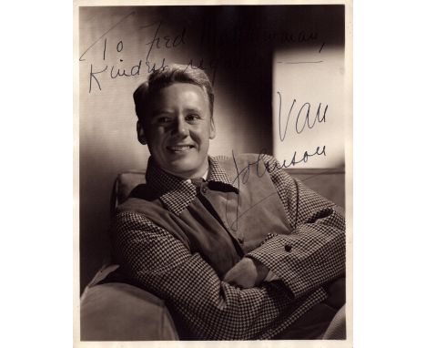 Tv and Film. Van Johnson signed 10 x 8 inch vintage black and white photo. Signed in blue ink. Dedicated. Good condition. All