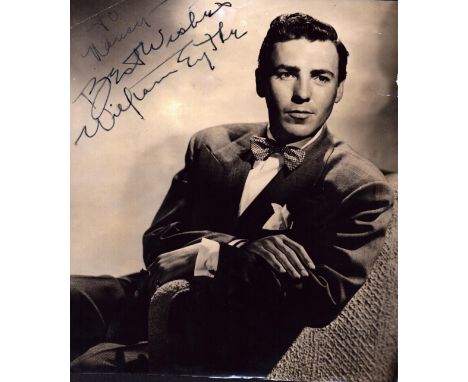 Tv and Film. William Eythe signed 8.5 x 7.5 glossy black and white vintage photo. Signed in blue ink. Dedicated. Good conditi
