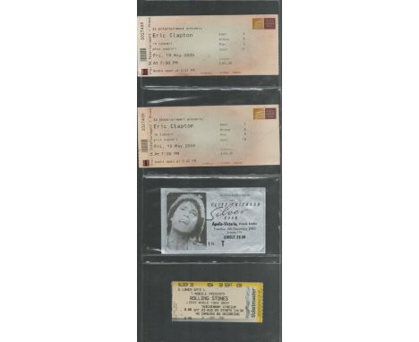 Concert ticket collection. Includes tickets for Cliff Richard, Rolling Stones and Eric Clapton. UNSIGNED. Good condition. All