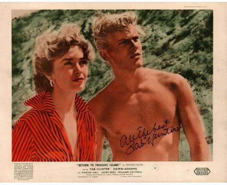 Tv and Film. Tab Hunter signed Return to Treasure Island 10 x 8 inch colour vintage lobby card. Signed in black ink. Good con
