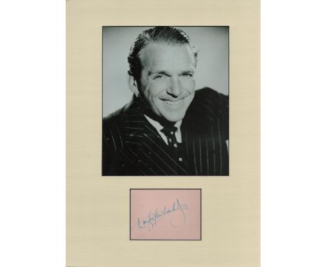 Douglas Fairbank Jr 16x12 overall mounted signature piece includes signed album page and vintage black and white photo. Good 