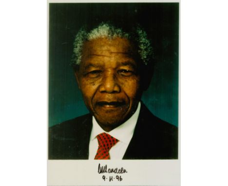 Nelson Mandela signed 12x8 inch colour photo. Nelson Rolihlahla Mandela (18 July 1918 - 5 December 2013) was a South African 