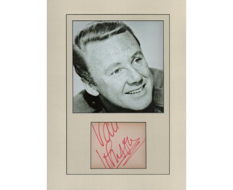 Van Johnson 16x12 overall mounted signature piece includes signed album page and vintage black and white photo. Good conditio
