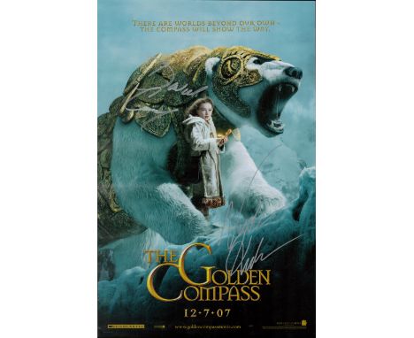 The Golden Compass 12.7.07 Poster. 17 x 11 Inch. Good condition. All autographs are genuine hand signed and come with a Certi