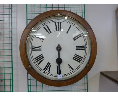 A 19th Century circular mahogany fusee wall clock