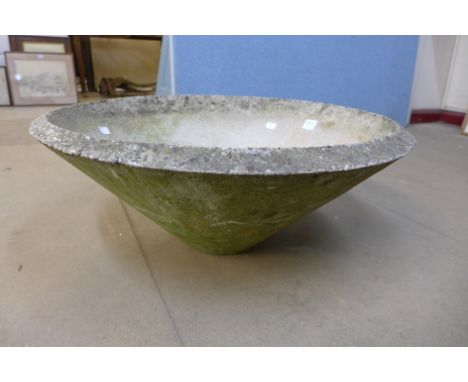 A concrete garden planter