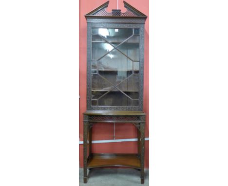 An Edward VII Chippendale Revival mahogany display cabinet