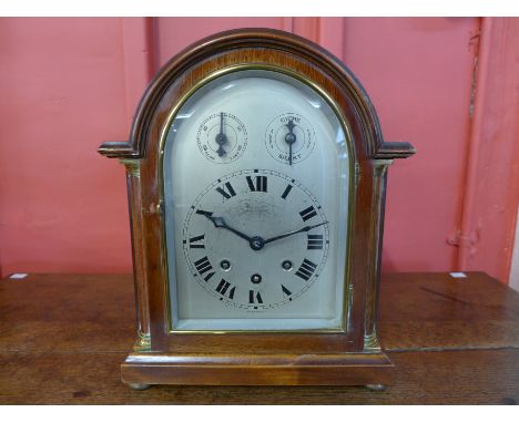 An early 20th Century German Wurtemberg mahogany bracket clock