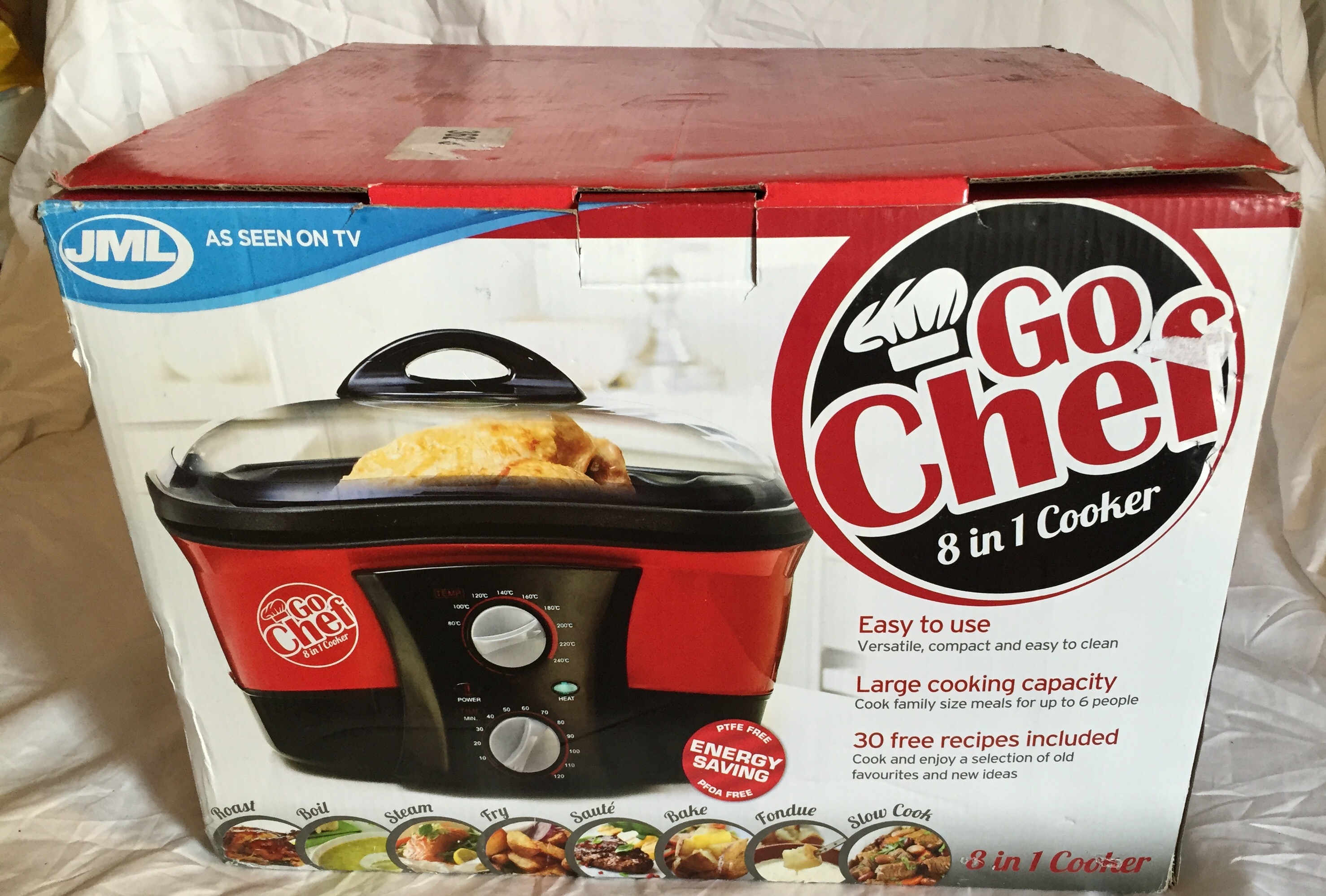 JML Go Chef 8 in 1 NonStick Multi Cooker Bake, Fry, Slow Cook, Steam