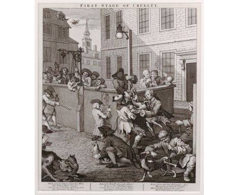 William Hogarth (British, 1697-1764), First Stage of Cruelty; Second Stage of Cruelty; Cruelty in Perfection; The Reward of C