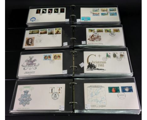 CHANNEL ISLANDS; a large collection of First Day Covers, in four Duchy albums, together with CHANNEL ISLANDS; George VI-Eliza