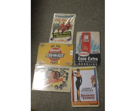 FIVE ASSORTED MODERN ENAMEL SIGNS