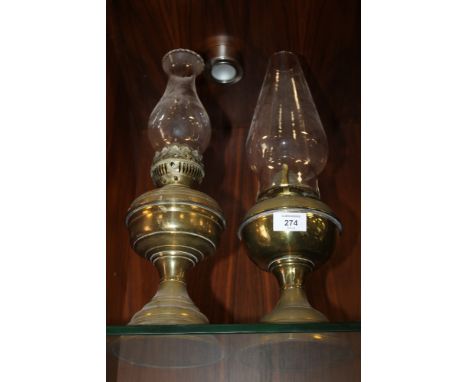 TWO VINTAGE OIL LAMPS