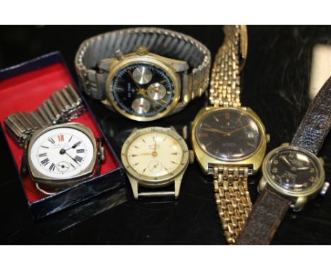 A BAG OF VINTAGE WRISTWATCHES TO INCLUDE BULOVA, TOP TIMER, SERVICES ETC