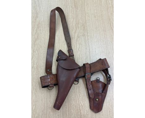 British military Sam Browne belt including holster and sword frog 