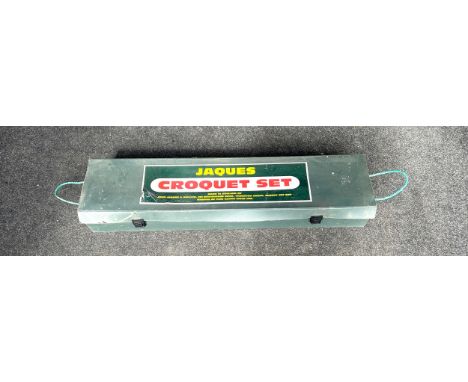 Vintage wooden cased Jaques of London croquet set 