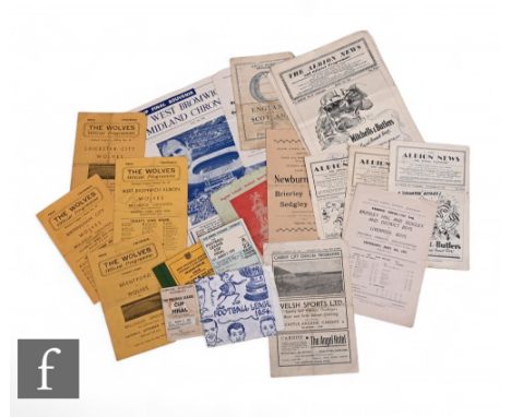 A West Bromwich Albion 1954 printed handkerchief, various early football programmes, Wembley stubs, tickets and a 1979-80 sea