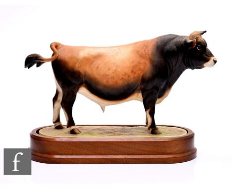 A Royal Worcester model of a Jersey Bull, modelled by Doris Lindner, circa 1965, printed marks, with certificate of authentic