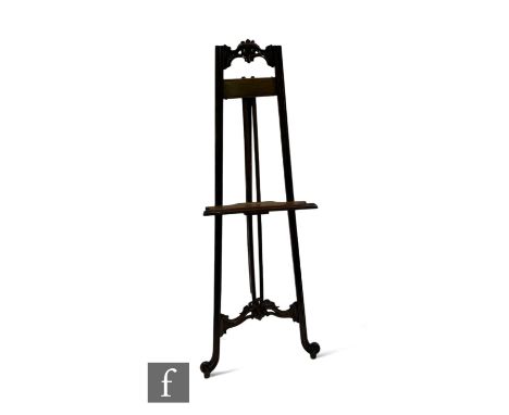 A 19th Century French carved walnut artist's easel, height 158cm. Condition reports for each lot are available on our website
