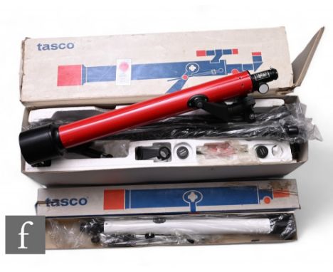 A Tasco model 9T-R 234 x telescope and tripod, boxed, and another telescope by Tasco. (2) Condition reports for each lot are 