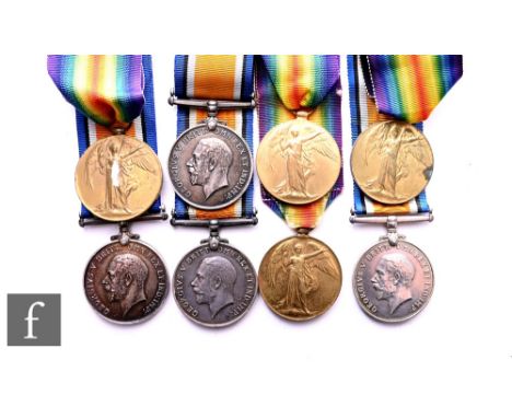Four World War One medal pairs to 142050 Sapper C. Smith Royal Engineers, DMR 178908 Pte. A.R marsh A.S.C., 1477E.S H. E Geor
